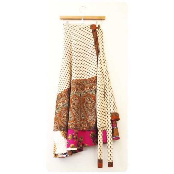 NWT Darn Good Yarn Silk Ankle Regular Length Sari Wrap Skirt  Size Regular - Picture 1 of 8